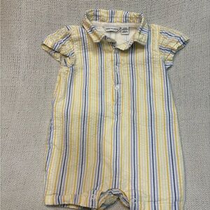 Janie and Jack Yellow and Blue Striped Bodysuit